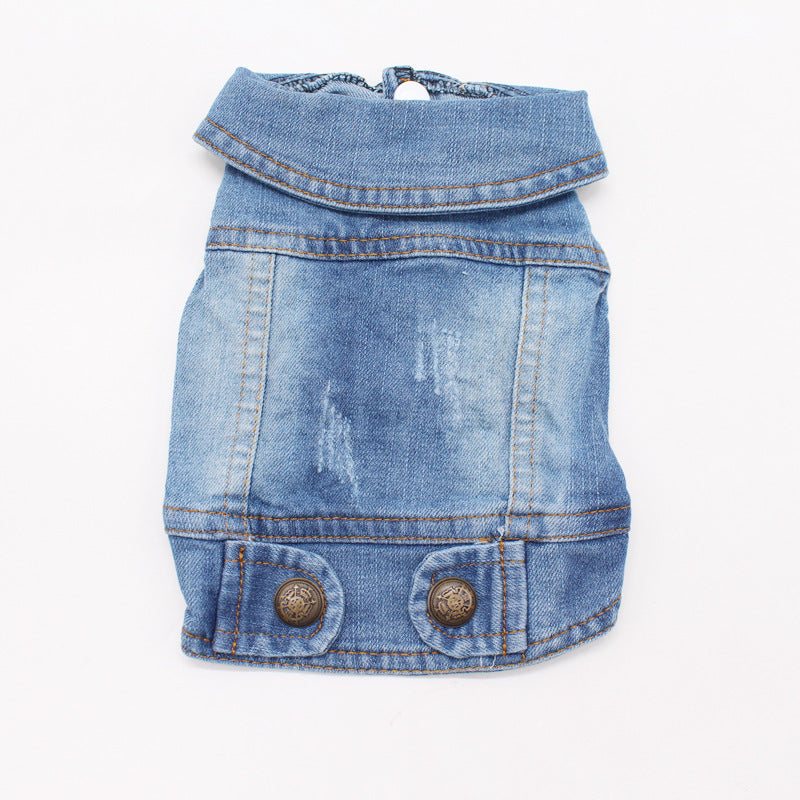 Vintage Scratch Pattern Denim Vest Personalized Vest Pet Clothing