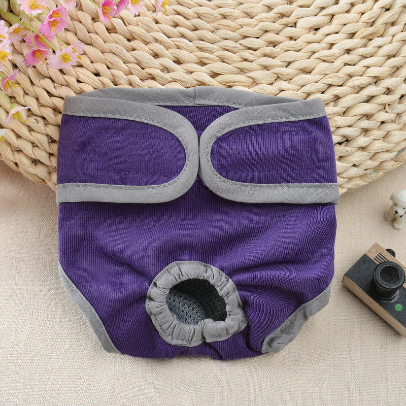 Dog Physiological Shorts – Waterproof Adjustable Diaper Pants with Cute Patterns for Puppies & Small Dogs