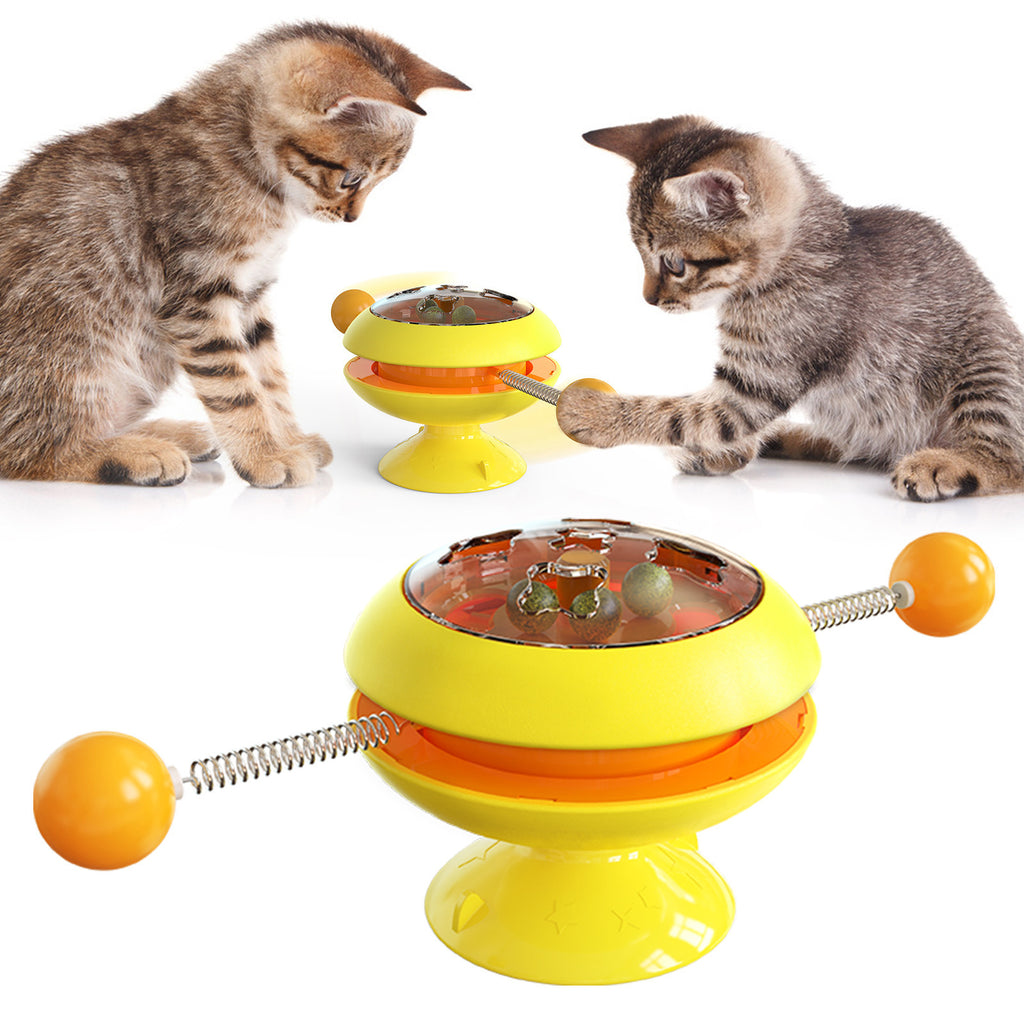 Rotating Cat Toy with Catnip – Interactive Training & Play Accessory for Cats & Kittens