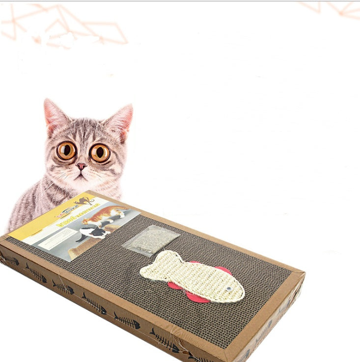 Large Sisal Cat Scratch Board with Catnip – Durable Widened Scratching Pad for Cats & Kittens