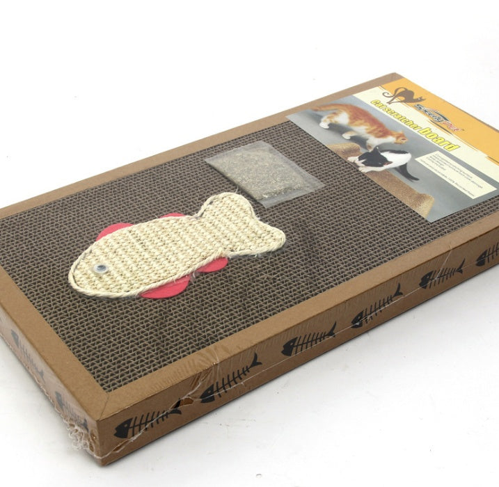 Large Sisal Cat Scratch Board with Catnip – Durable Widened Scratching Pad for Cats & Kittens