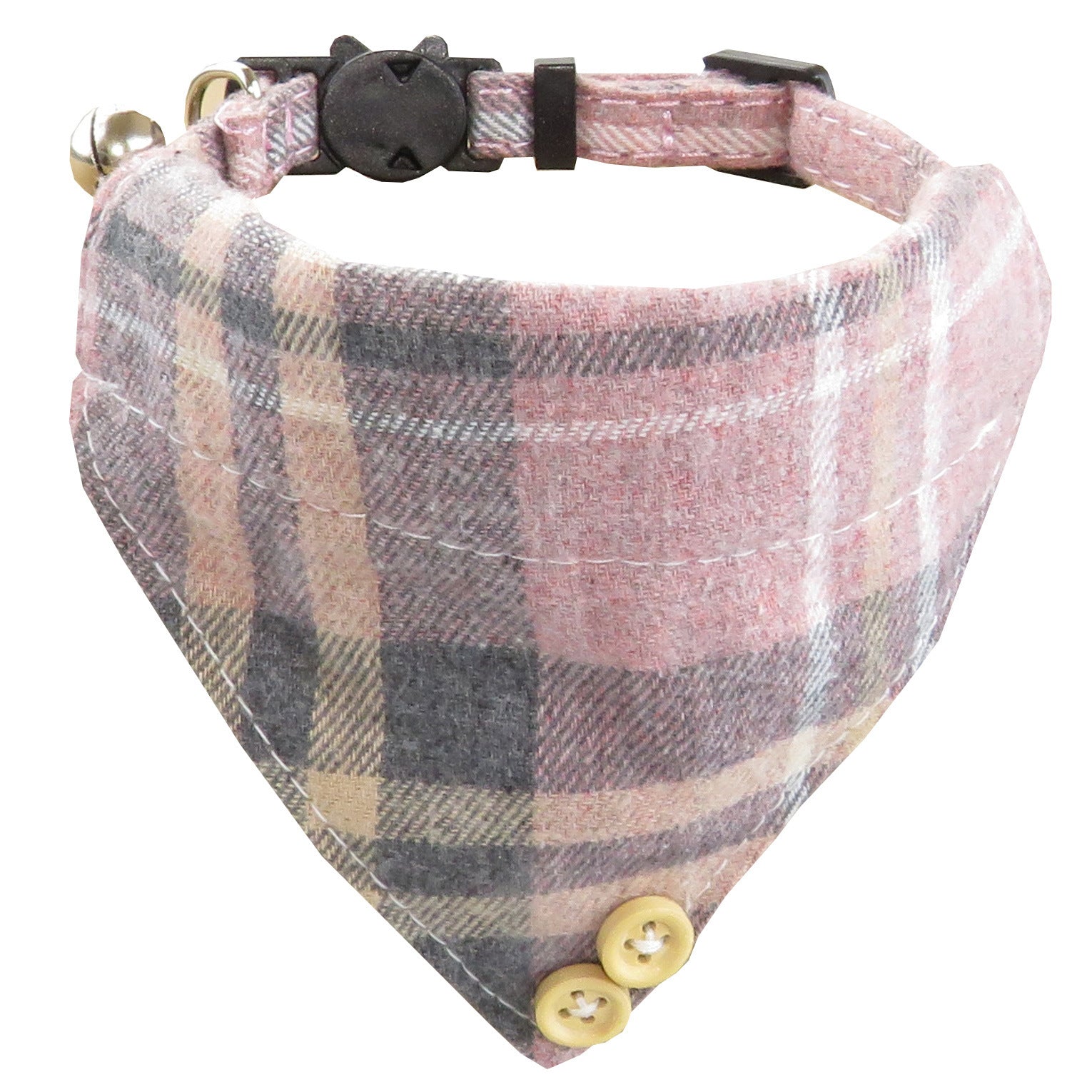 Plaid Bow Tie Cat Collar Bandana – Adjustable Breakaway Collar for Cats & Small Pets