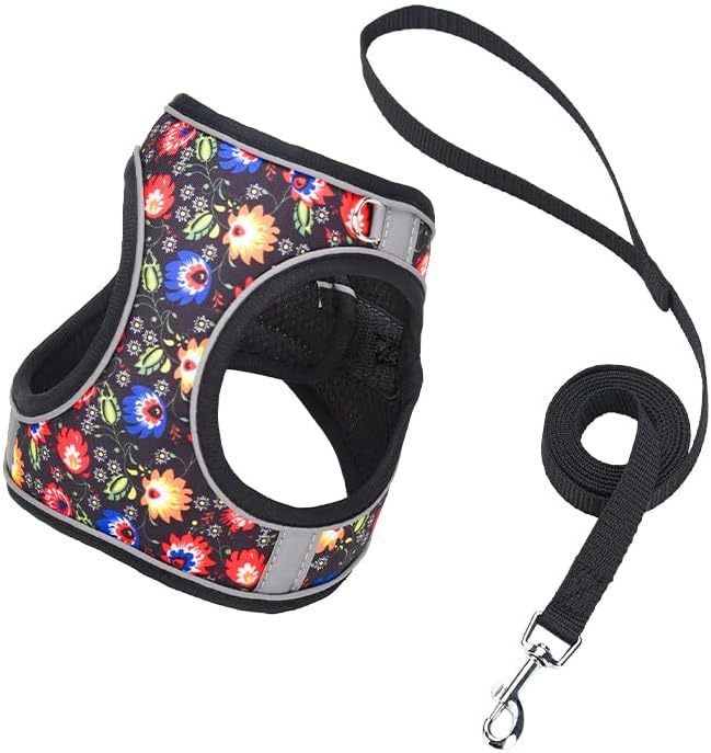 Step-In No-Pull Dog Harness & Leash Set – Adjustable Soft Mesh Reflective Vest for Small & Medium Dogs