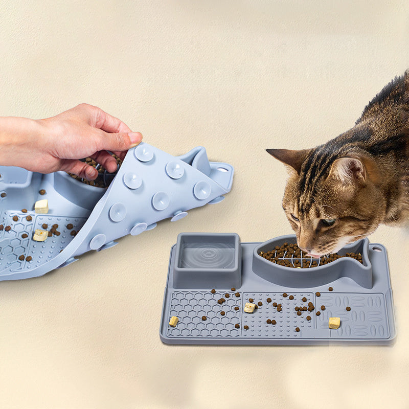 Multifunction Pet Slow Feeder Bowl & Licking Mat – Dog & Cat Anxiety Relief Feeder with Suction Cups