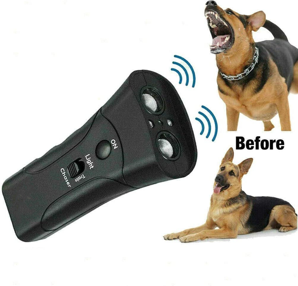 3-in-1 Ultrasonic Dog Repeller & Trainer – Anti-Barking Control Device