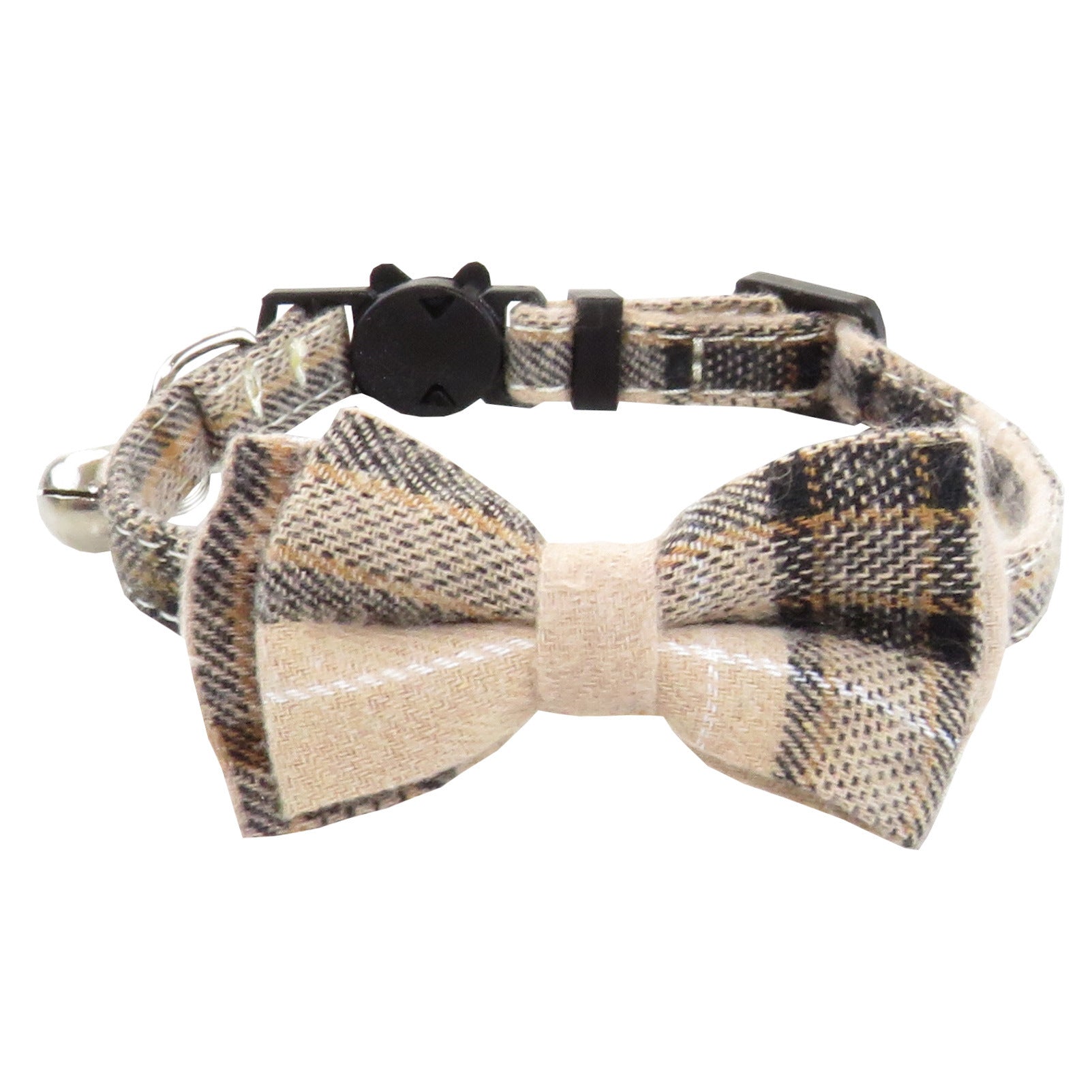 Plaid Bow Tie Cat Collar Bandana – Adjustable Breakaway Collar for Cats & Small Pets