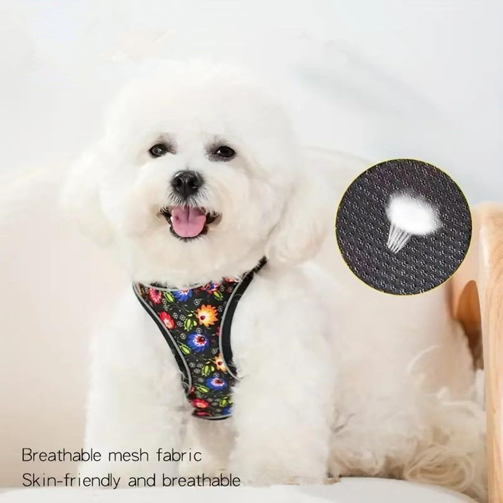 Step-In No-Pull Dog Harness & Leash Set – Adjustable Soft Mesh Reflective Vest for Small & Medium Dogs