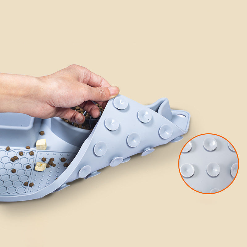 Multifunction Pet Slow Feeder Bowl & Licking Mat – Dog & Cat Anxiety Relief Feeder with Suction Cups