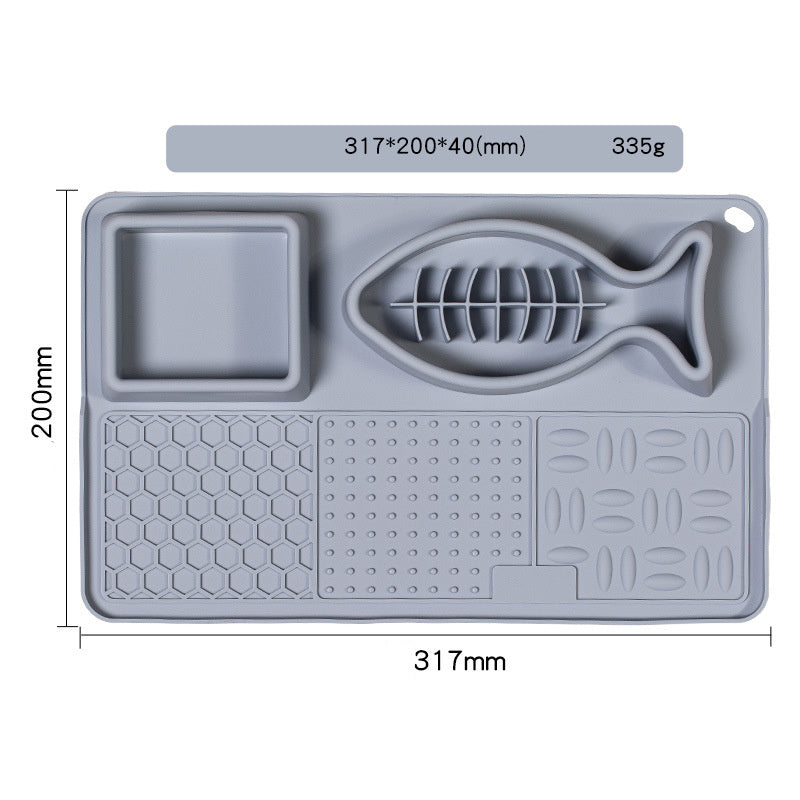 Multifunction Pet Slow Feeder Bowl & Licking Mat – Dog & Cat Anxiety Relief Feeder with Suction Cups