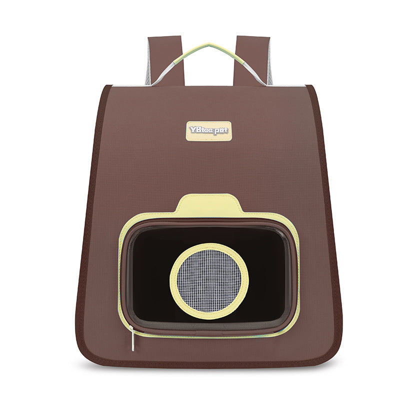Portable Pet Backpack Carrier – Breathable Travel Bag for Cats & Dogs with Ventilation Window